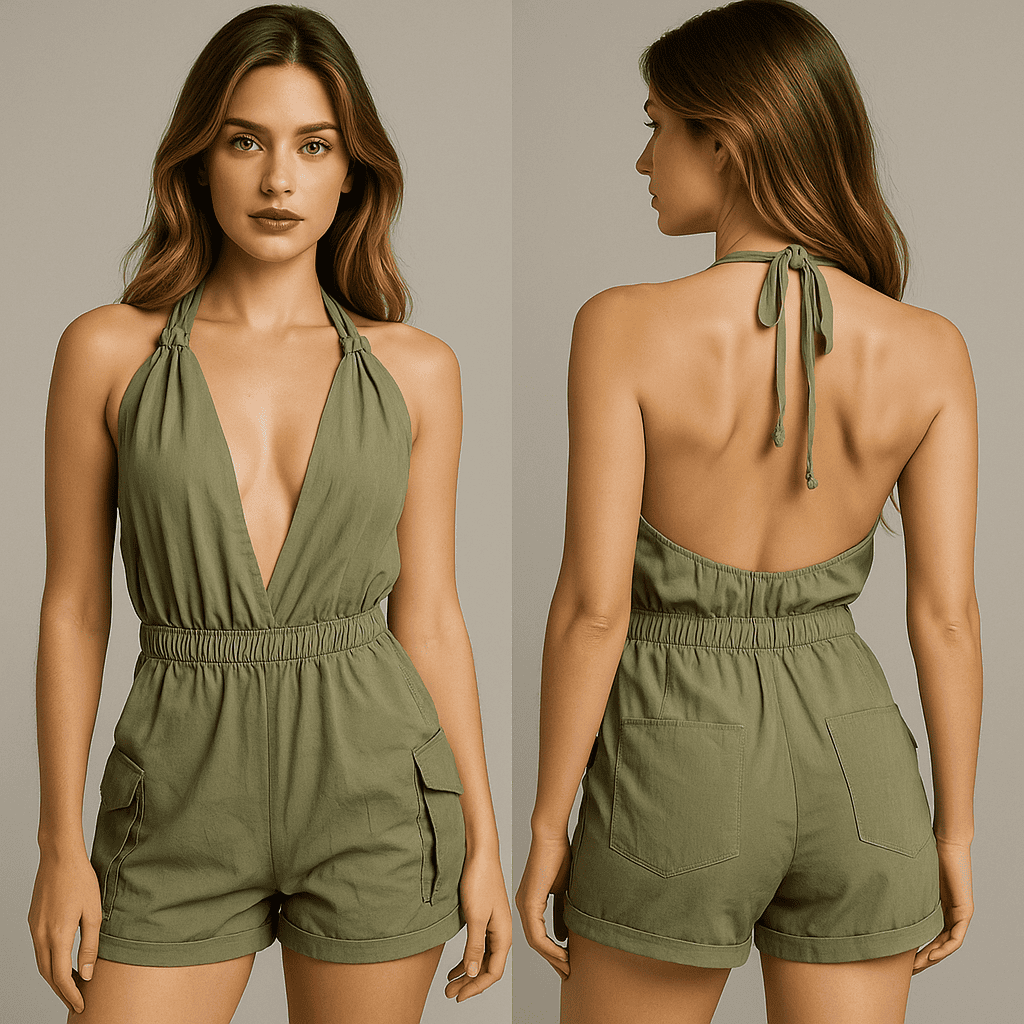 Conjunto enterizo verde para dama