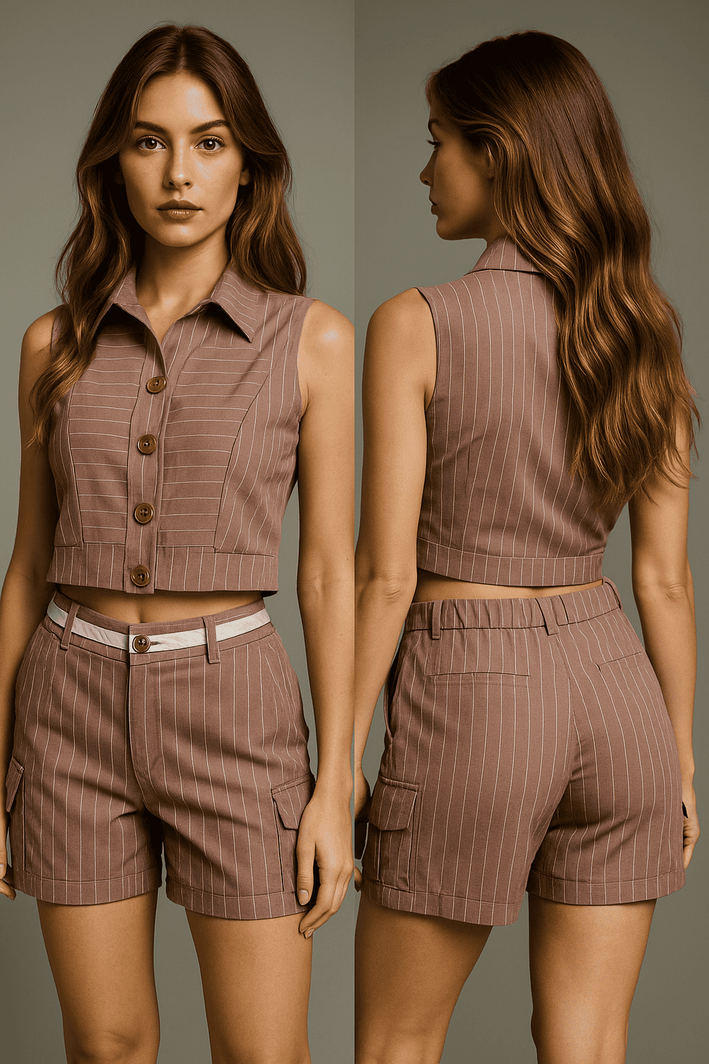 Conjunto para dama de rayas