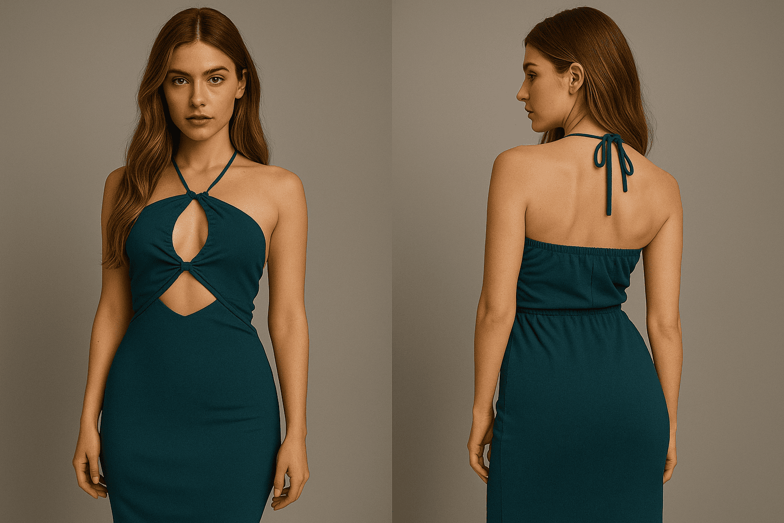 Vestido elegante negro de tiras