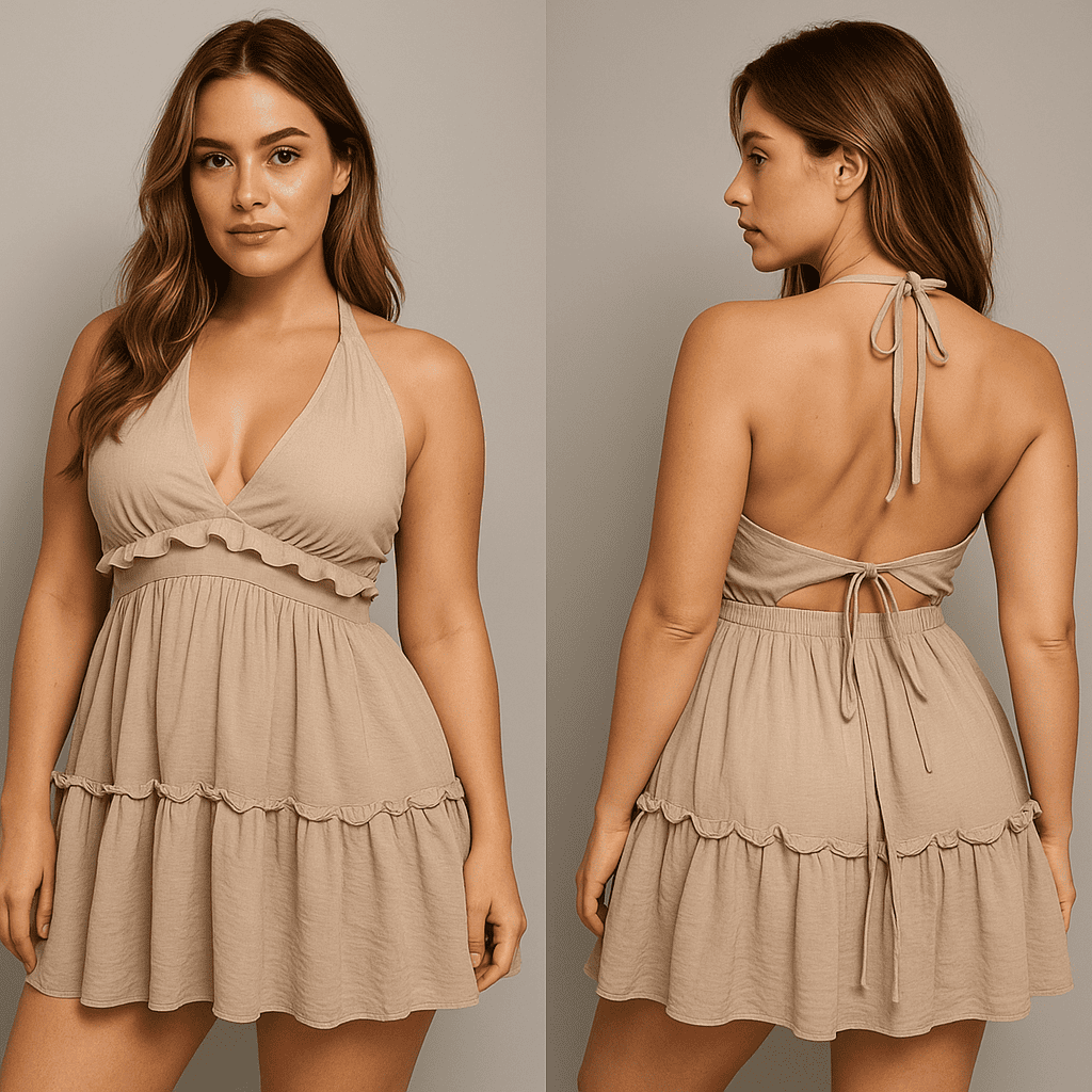 Vestido de tiras en algondón