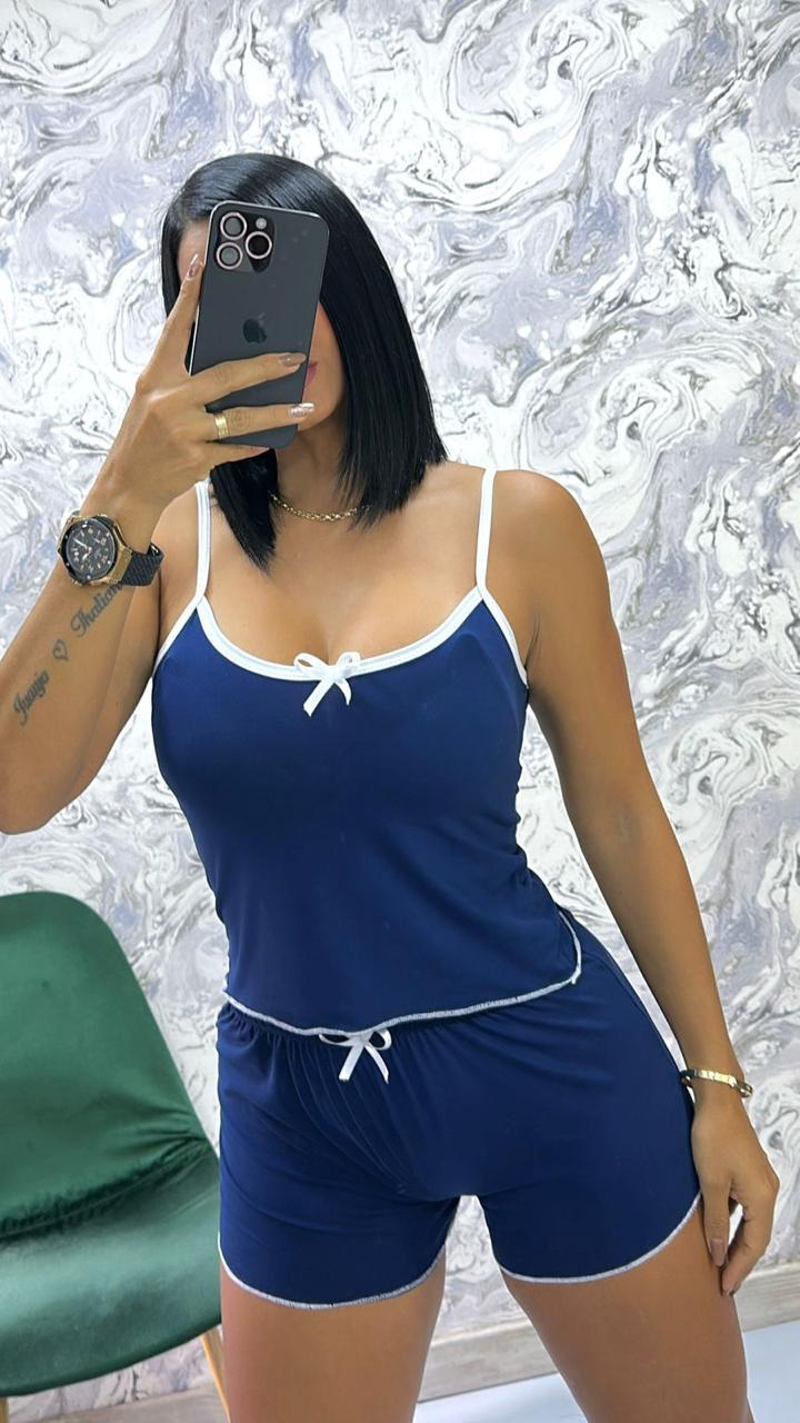 Pijamas short unicolor para mujer