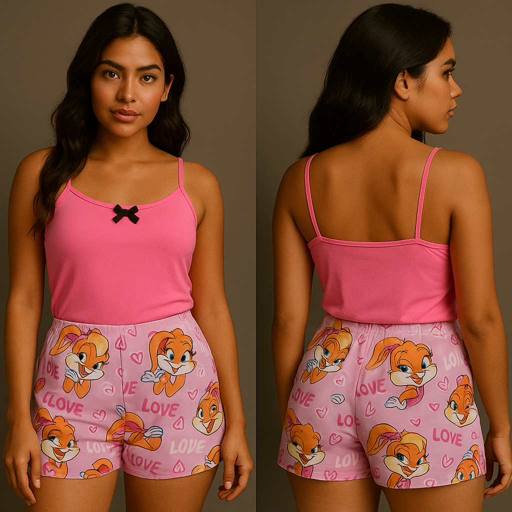 Pijamas de short estampado para dama