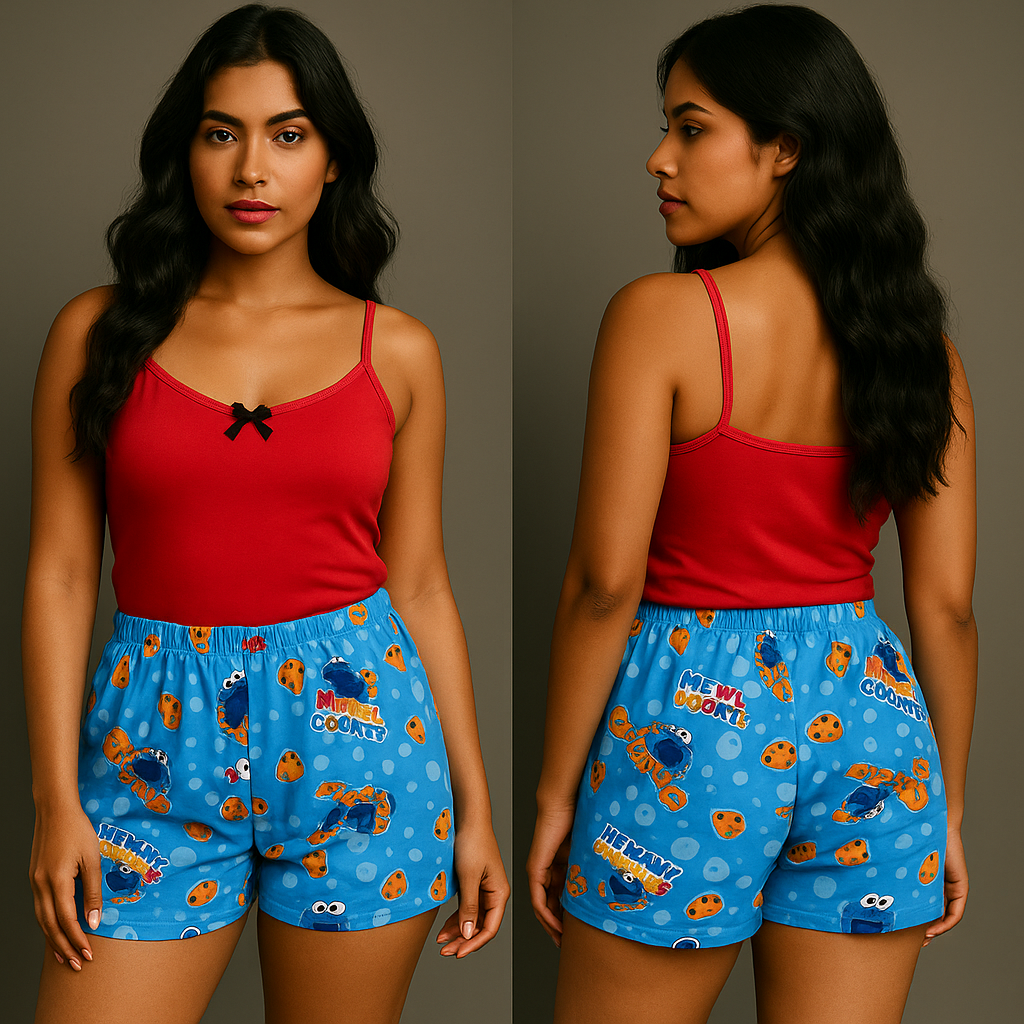 Pijamas de short estampado para dama