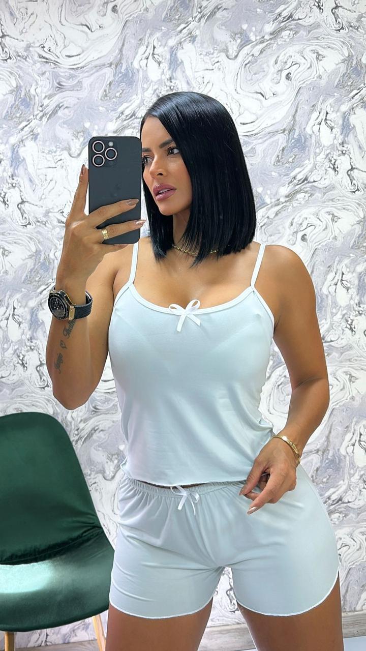 Pijamas short unicolor para mujer