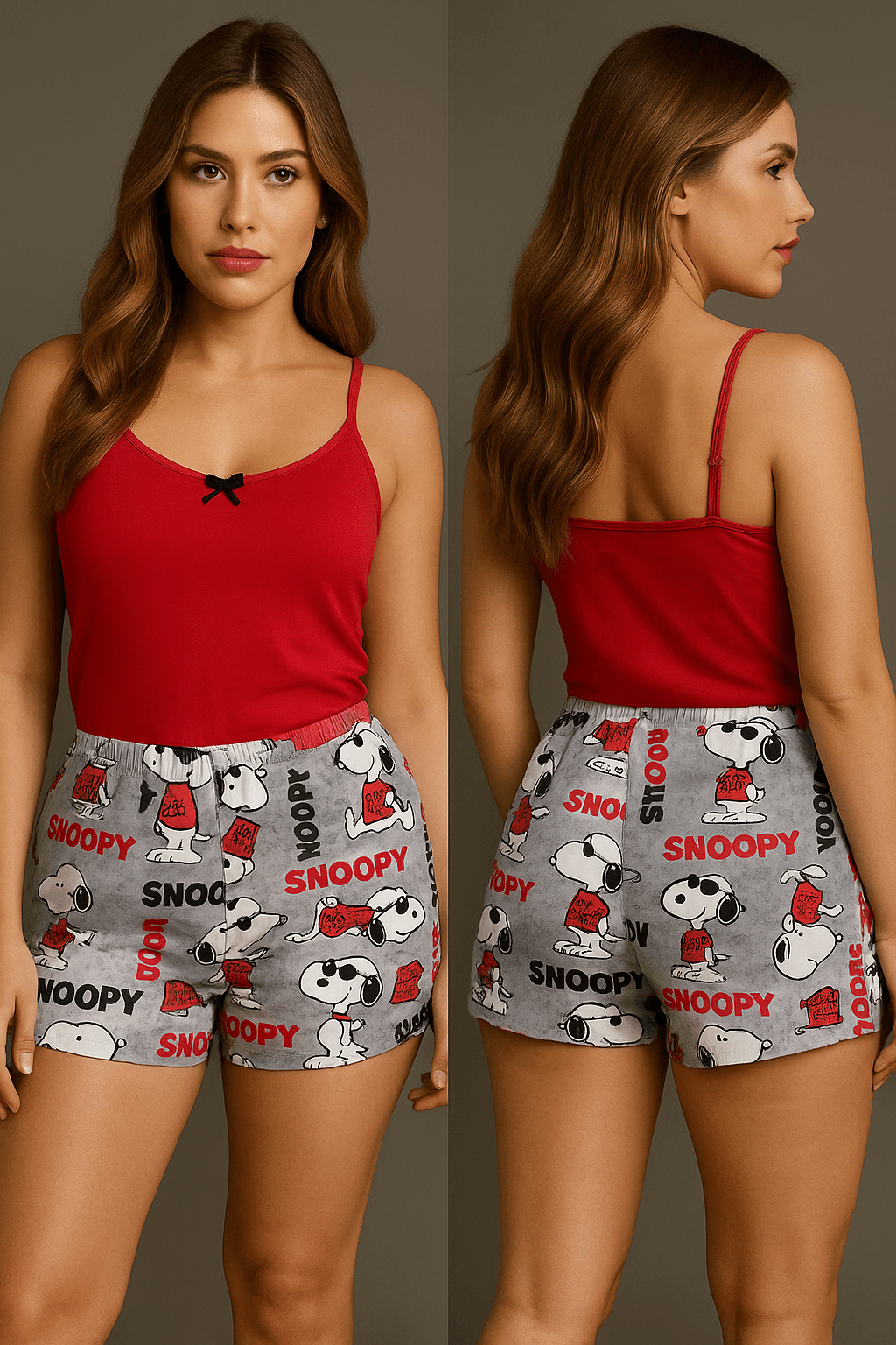Pijamas de short estampado para dama